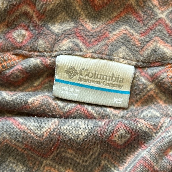Columbia Women's Patterned Quarter-Zip Pullover Sweater - Coral and Gray - Picture 2 of 8